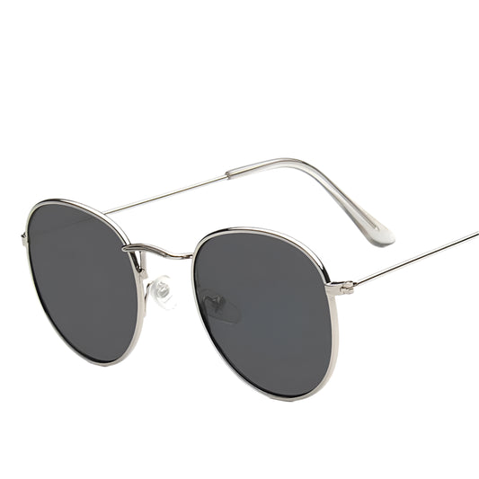 Arlo Round Frame Sunglasses – Minimalist Womens Metal Shades with UV Protection