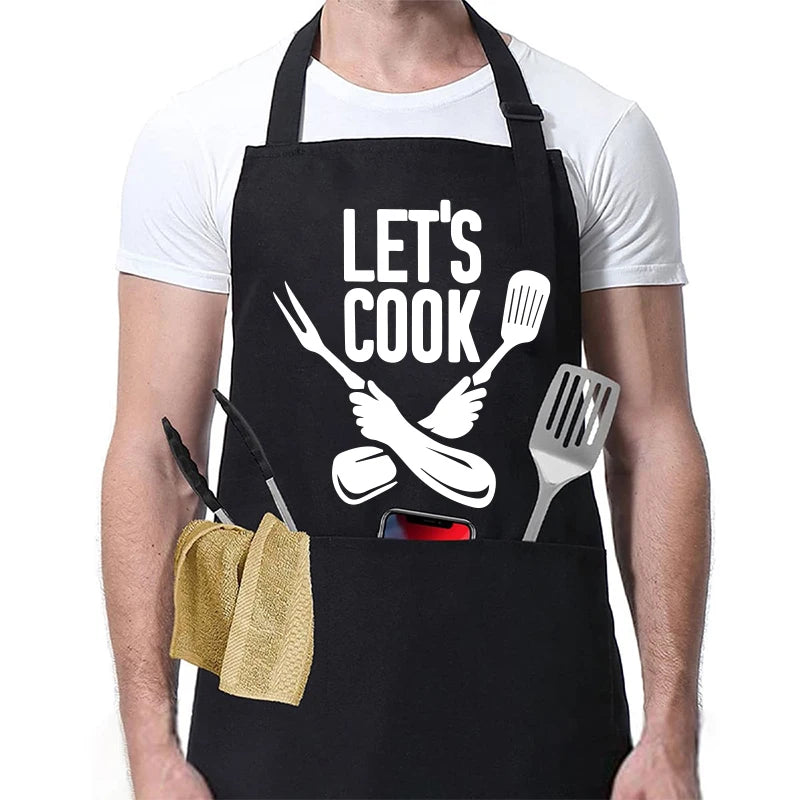 Funny BBQ Cooking Apron – Adjustable Chef Apron for Men with Grill Master Designs, Kitchen & BBQ Gift for Father’s Day, Birthdays