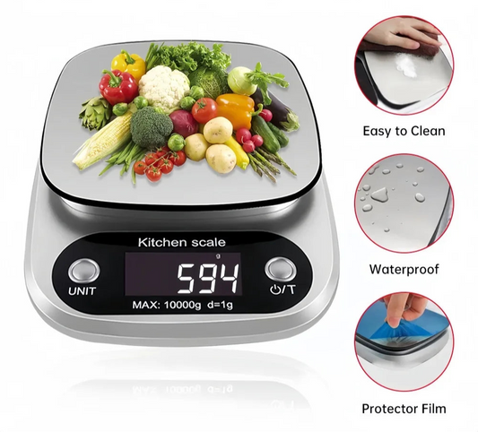 Digital Kitchen Weighing Scale – Stainless Steel Food Scale with LCD Display & High Precision Sensors