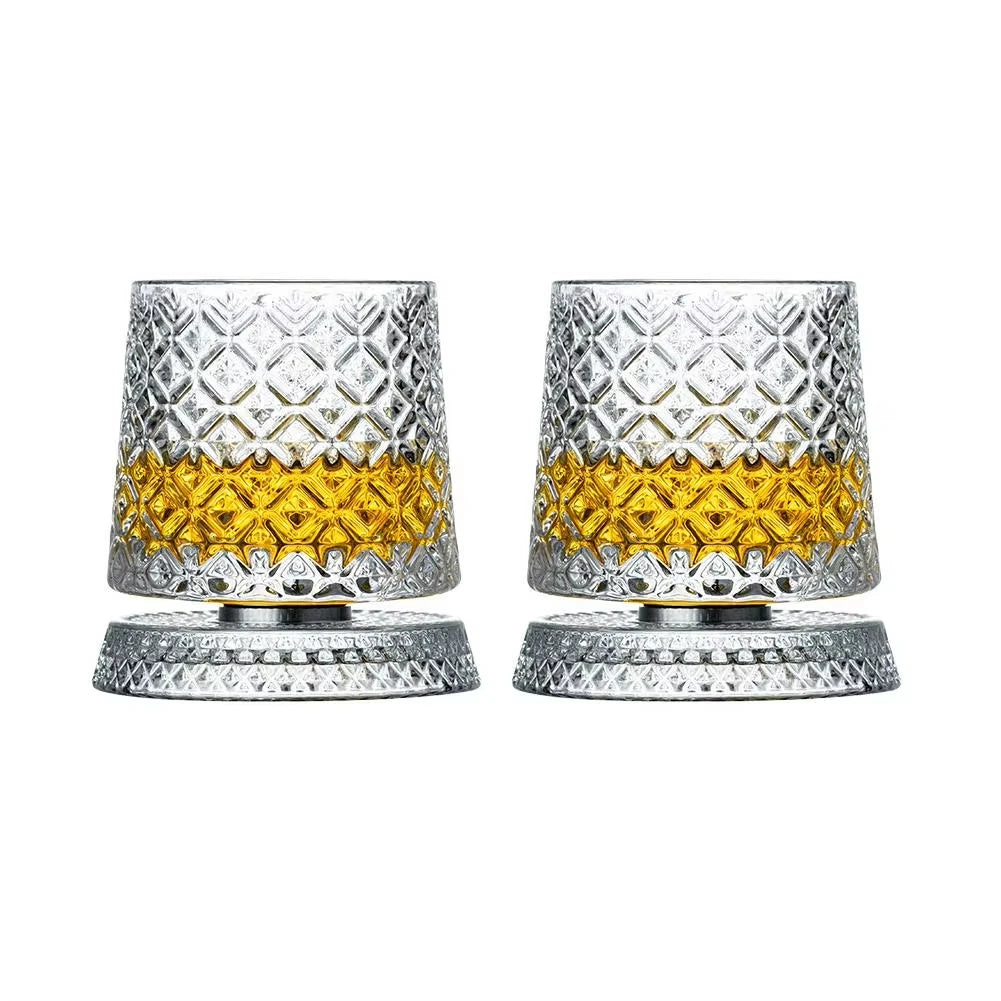 Belmont Rotating Whisky Glass Set – 2 Piece 300 ml
