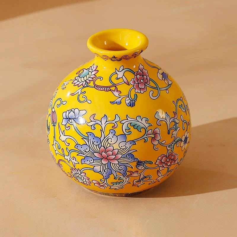 Seravelle Floral Ceramic Vase – Decorative Flower Vase for Living Room, Table Centrepiece & Home Décor (Red, Blue, Light Blue , Ivory & Yellow)