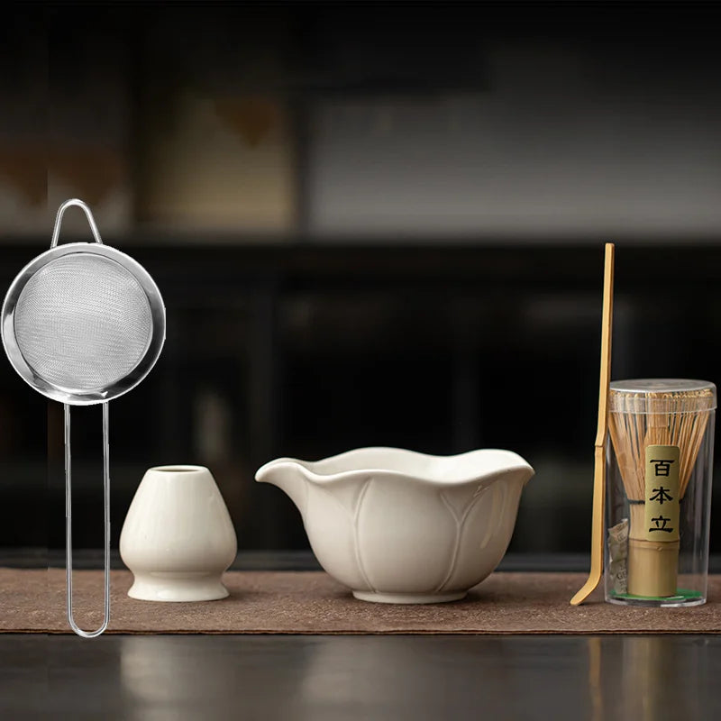 Hasu Lotus Matcha Tea Set – Japanese-Style Lotus Matcha Bowl Set with Traditional Matcha Accessories