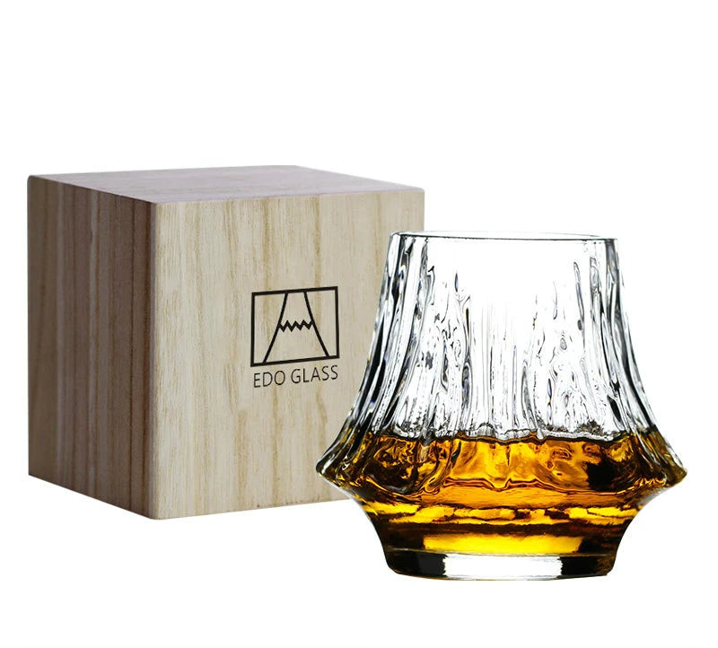 Velmora Edo Whiskey Glass – Sculpted Whisky Glass for Scotch, Bourbon & Old Fashioned Drinks