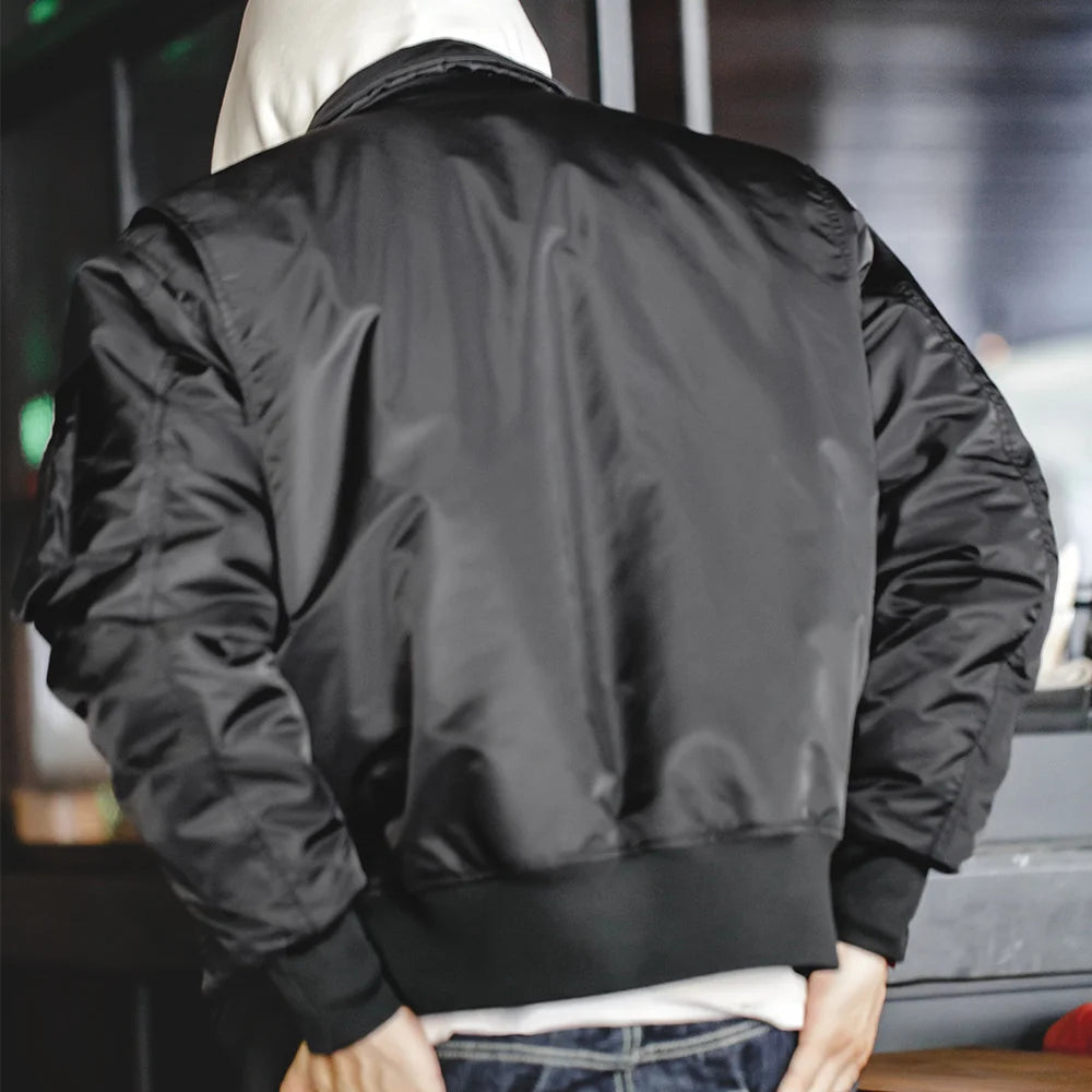 Brackenridge Men’s CWU-45P Bomber Jacket – Military Flight Jacket with Padded Lining, Utility Sleeve Pocket and Zip Front