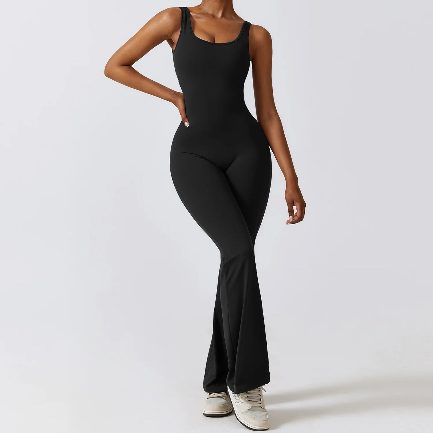 Livia Sculpting Backless Jumpsuit – Contoured Fit for Activewear & Athleisure Styling