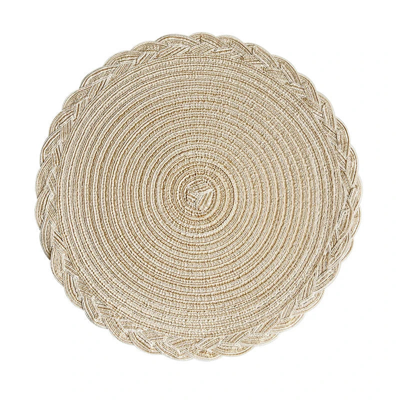 Round Woven Placemats Set of 4 – Dining Table Mats, Heat Resistant Table Placemats Kitchen Tableware