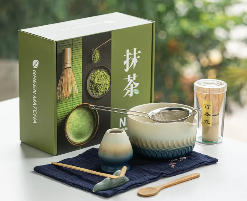 Harmony Matcha Gift Set – 8-Piece Japanese Matcha Tea Making Kit with Ceramic Bowl, Whisk & Accessories