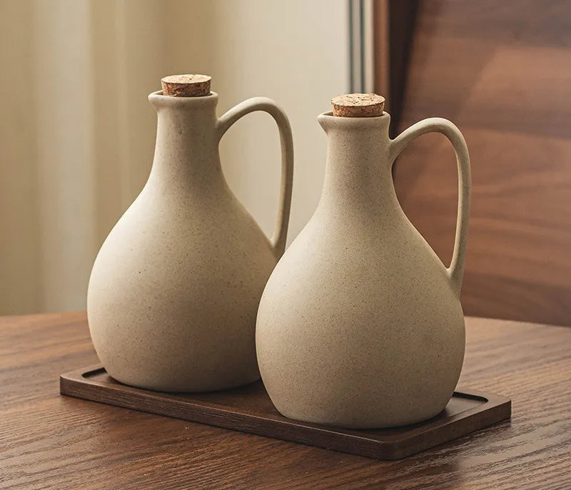 Mareno Ceramic Olive Oil & Vinegar Bottle Collection – Rustic Kitchen Storage