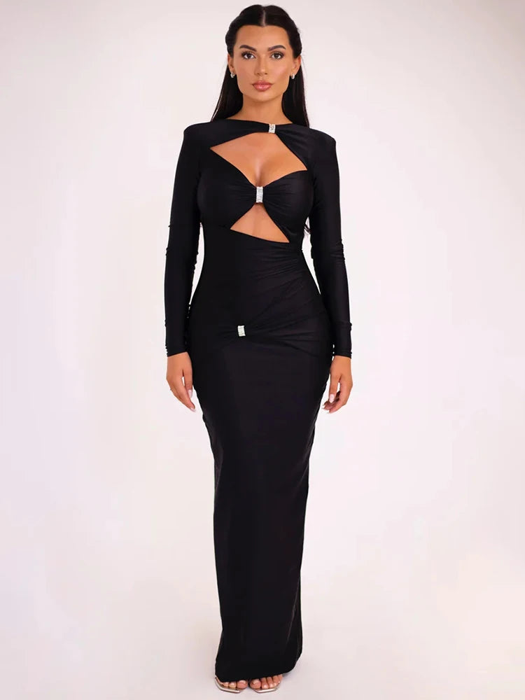 Valencia Cut-Out Embellished-Bodycon Maxi Dress