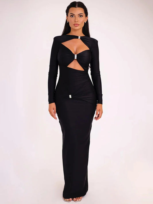 Valencia Cut-Out Embellished-Bodycon Maxi Dress