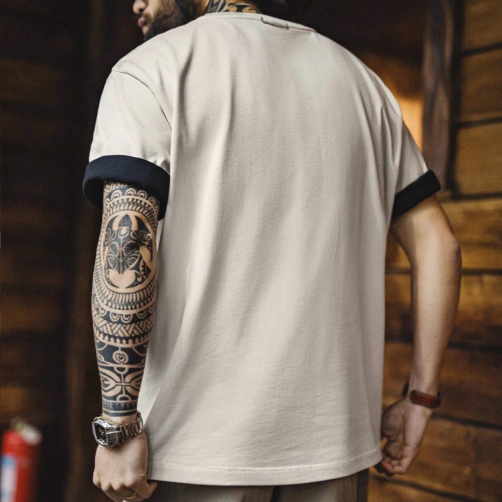 Marlin Men’s Graphic T-Shirt – Oversized Crew Neck Heavyweight 100% Cotton Tee with Fish Print