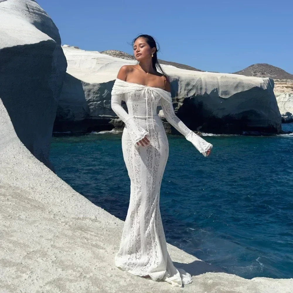 Sarisse Off Shoulder Lace Maxi Dress Off Shoulder Long Sleeve Bodyco Giftology London Sarisse Off Shoulder Lace Maxi Dress Off Shoulder Long Sleeve Bodyco Giftology London