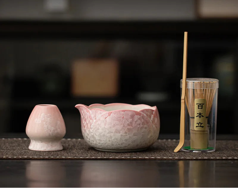 Mizuki Matcha Set – Japanese Matcha Gift Set with Ceramic Bowl and Bamboo Whisk (4 or 8 Piece)