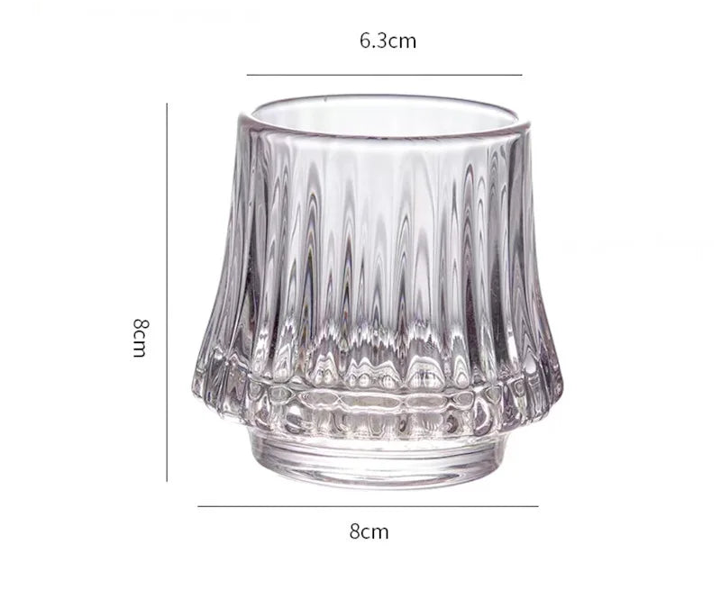 Contour Glass Tumbler Collection – Heat-Resistant Ribbed Drinking Glass for Tea, Coffee, Whisky & Beer