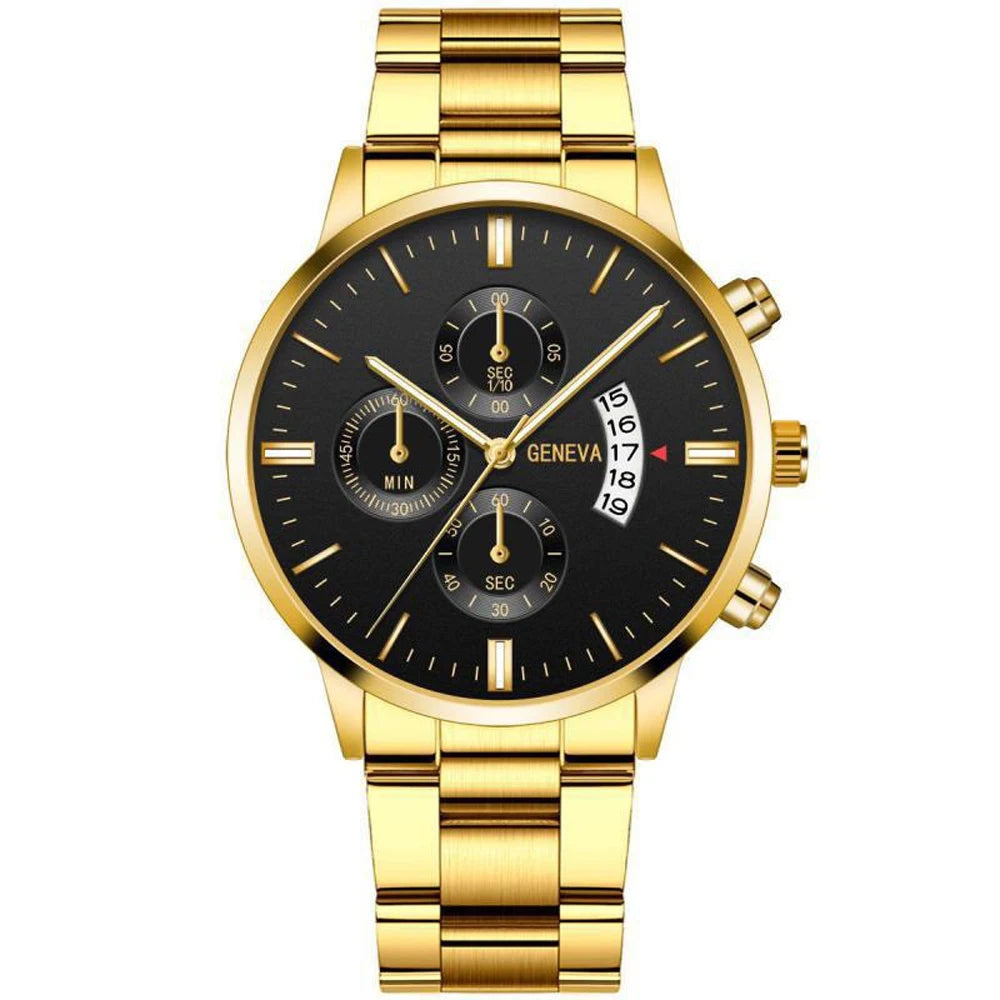 Men's Luxury Chronograph Stainless Steel Watch With Date Display