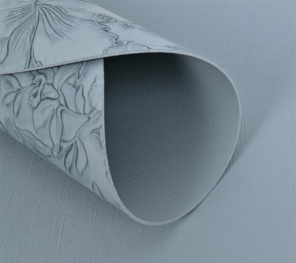 Botanical Round Dining Placemats – Faux Leather Floral Table Mats, Non Slip Wipe Clean Kitchen & Dining Table Mats