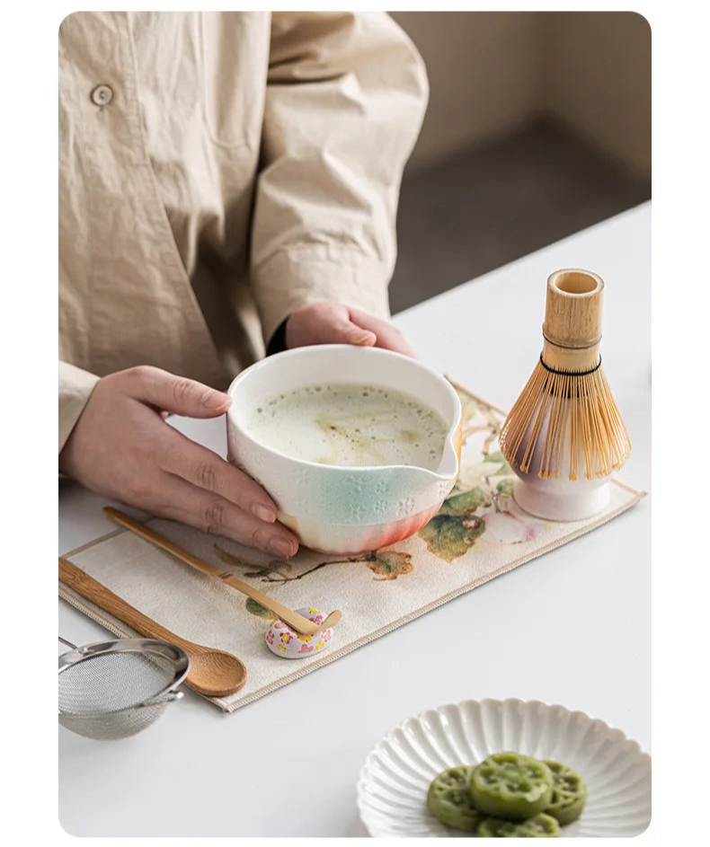 Kyoto Matcha Tea Set – 8 Piece Japanese Matcha Making Kit with Ceramic Bowl, Bamboo Whisk & Accessories