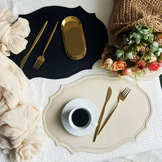 Luxury Faux Leather Table Mats – Set Of 1/4/6 Elegant Cutout Placemats for Dining Table Settings