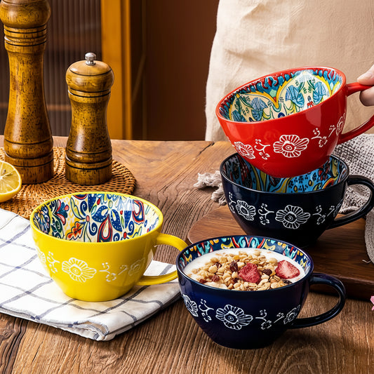 Valmora Moroccan Pattern Coffee & Tea Mug  – Boho Latte, Matcha & Tea Cup