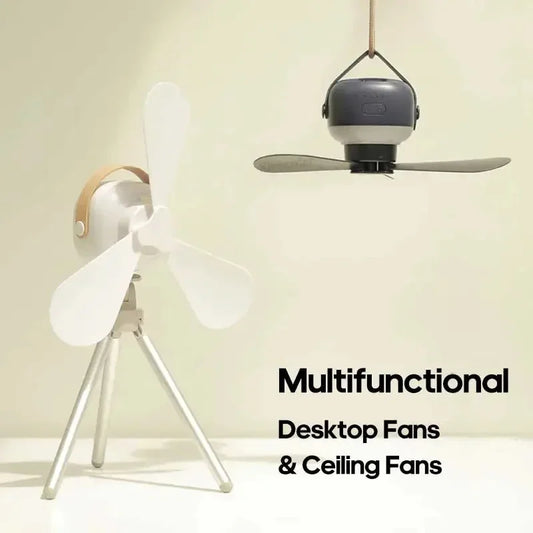 Cordless Ceiling Fan with LED Light and Remote – 7200mAh Rechargeable Hanging Fan for Camping, Tents, Outdoor & Bedroom Use