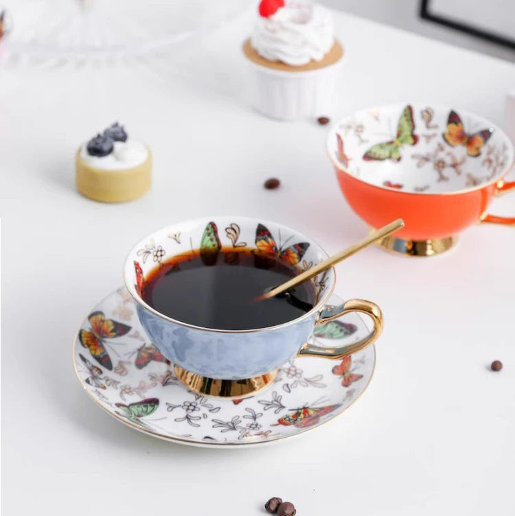Papillon Tea Cup & Saucer Set – Butterfly Tea & Coffee Cup