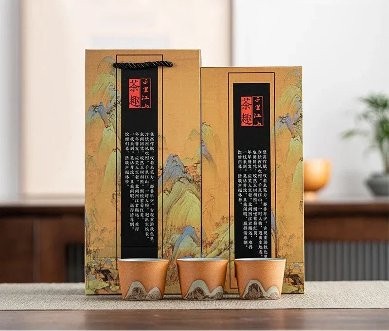 Sora Ceramic Espresso Cup Gift Set – 3 Piece Coffee & Herbal Tea Cups with Gift Box