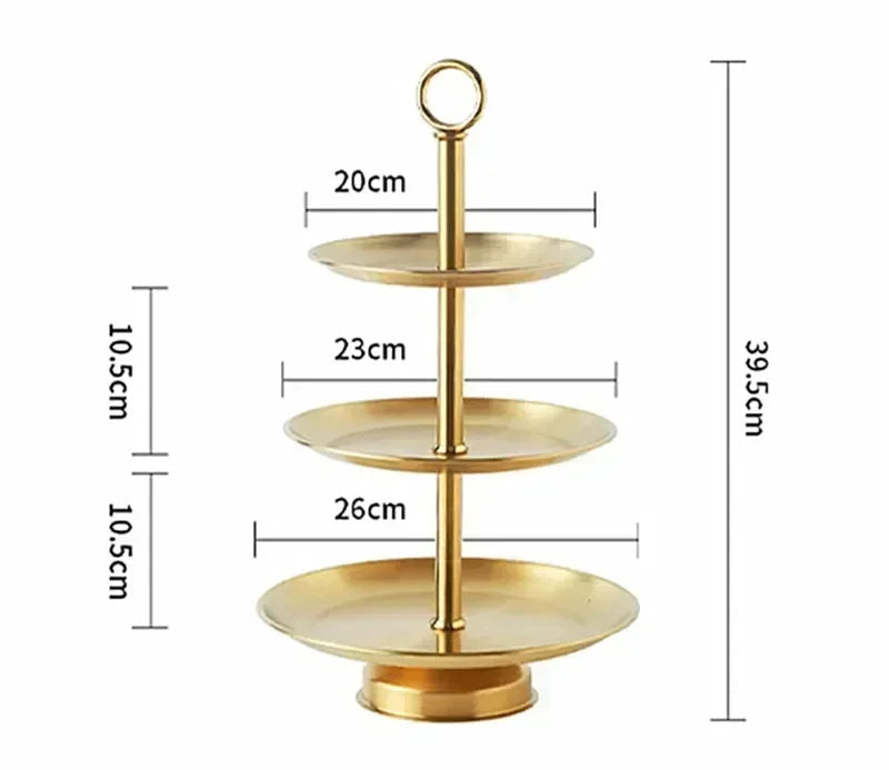 Stainless Steel 2/3 Tier Serving Stand – Gold & Silver Tiered Cake Stand for Afternoon Tea, Weddings & Parties, Fruits, Snacks