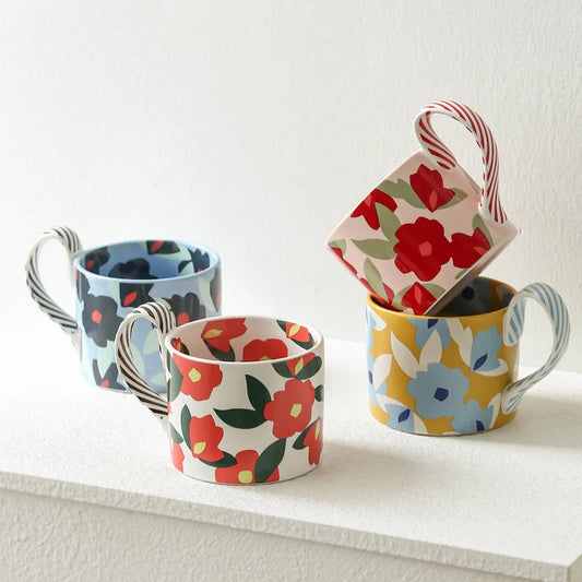 Floral Ceramic Mug – Large Coffee, Tea & Breakfast Mug