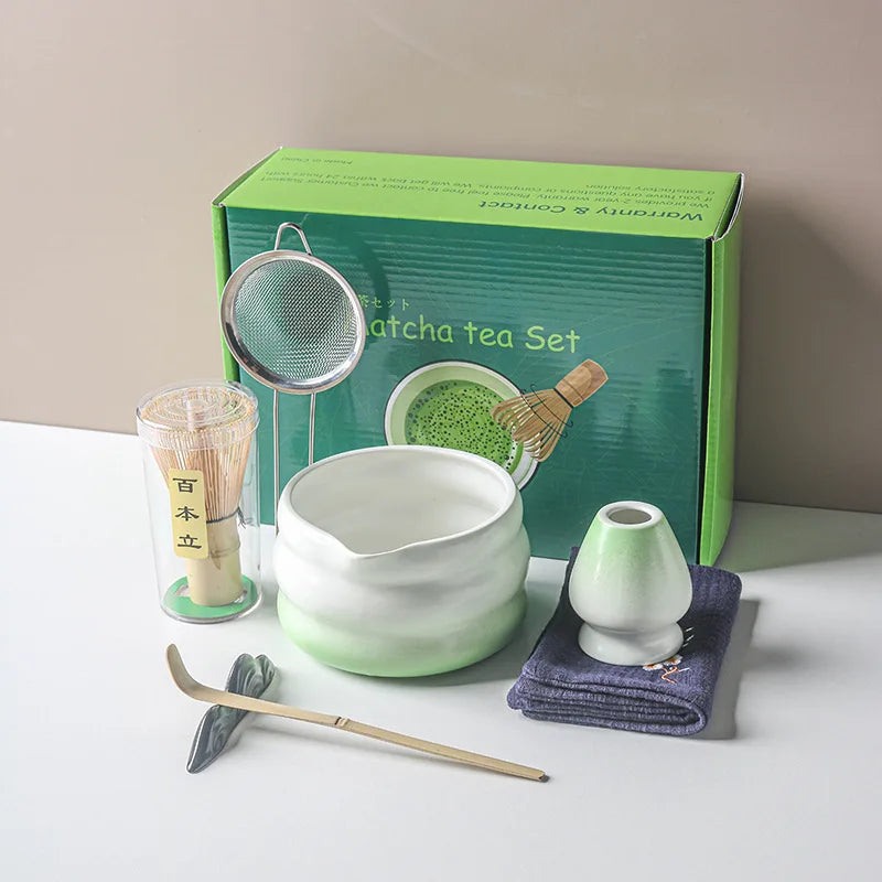 Traditional Matcha Tea Set – Japanese Ceremony Kit with Whisk, Bowl & Accessories | Available in Multiple Colours & Set Sizes