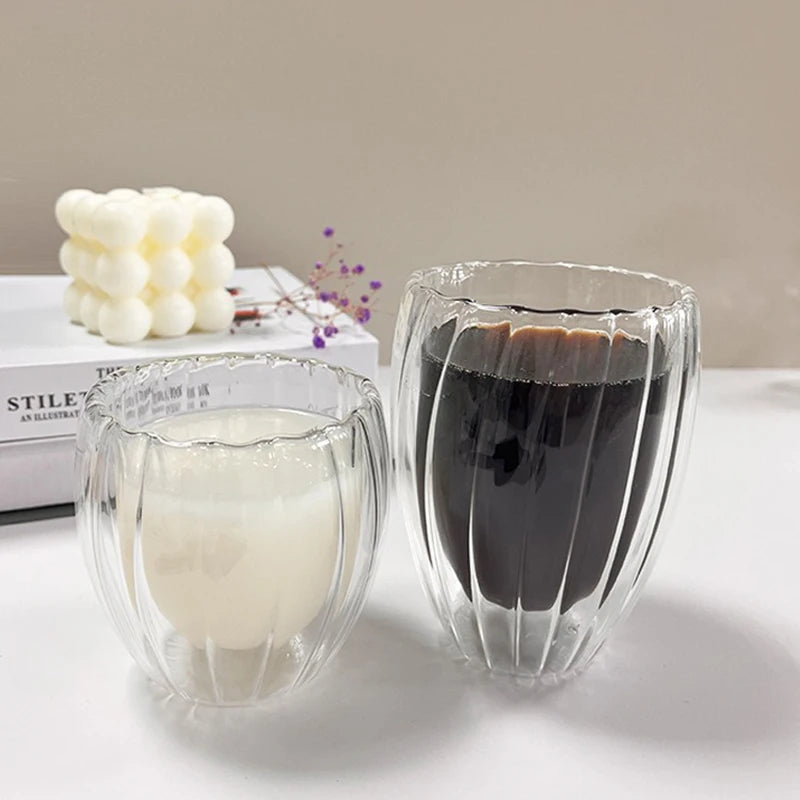 Prism Double Wall Glass Tea & Coffee Cup Collection – Insulated Tea, Latte & Espresso Glass Mug