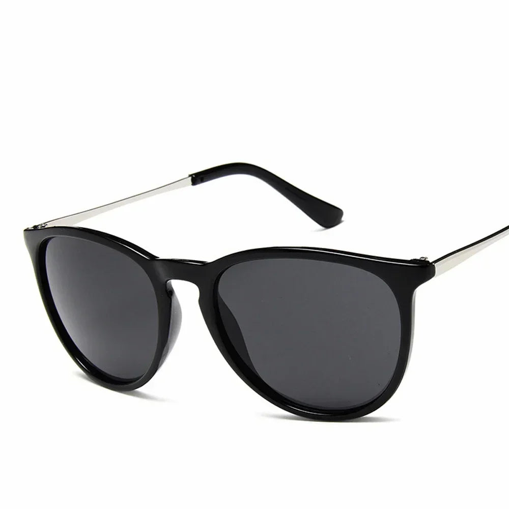 Luna Round Sunglasses – Womens Gold Arm UV Protection Summer Eyewear