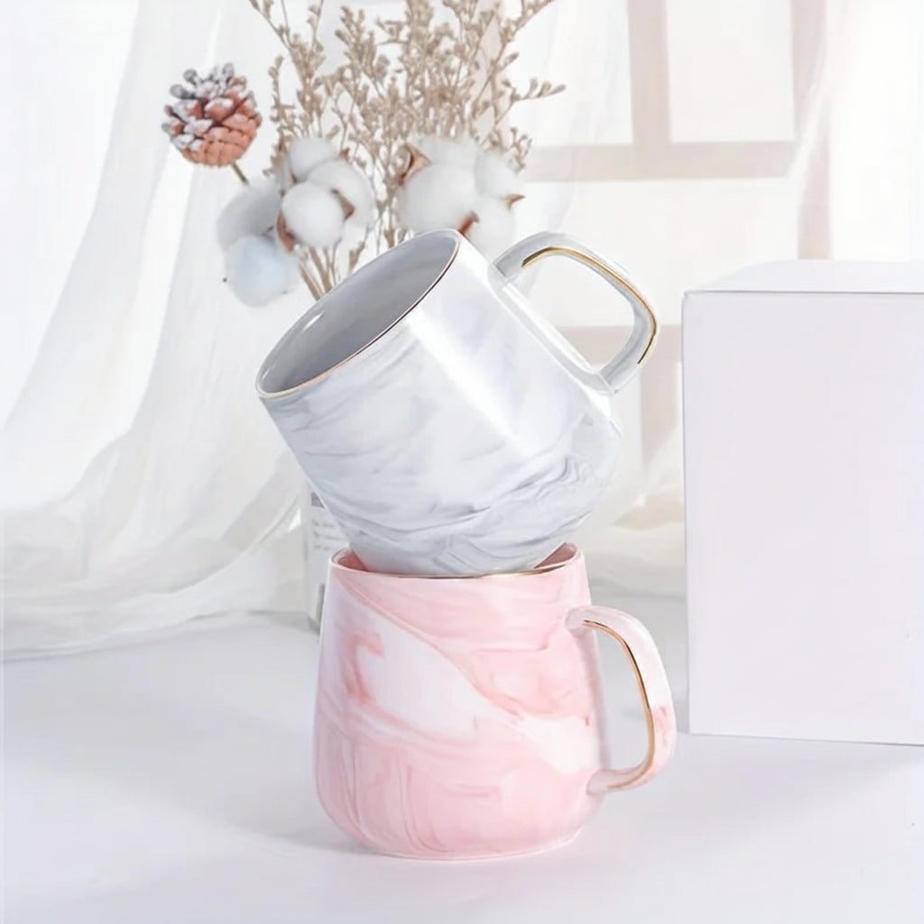 Marvelle Ceramic Tea & Coffee Mug – Gold Rim