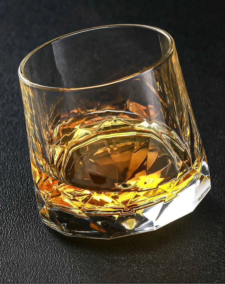 Lumen Angled Crystal Whisky Tumbler Glass 300ml