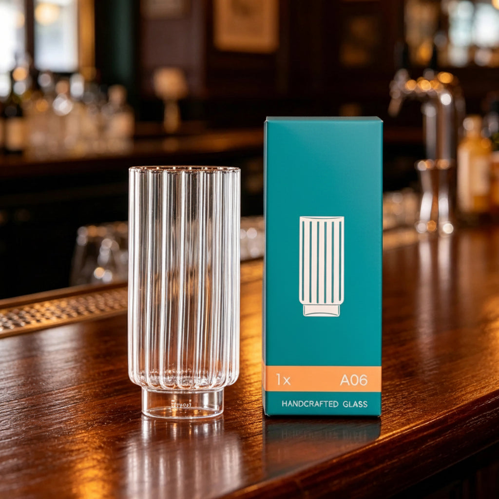 Rivelle Ribbed Highball Glass – Tall Cocktail & Juice Glass