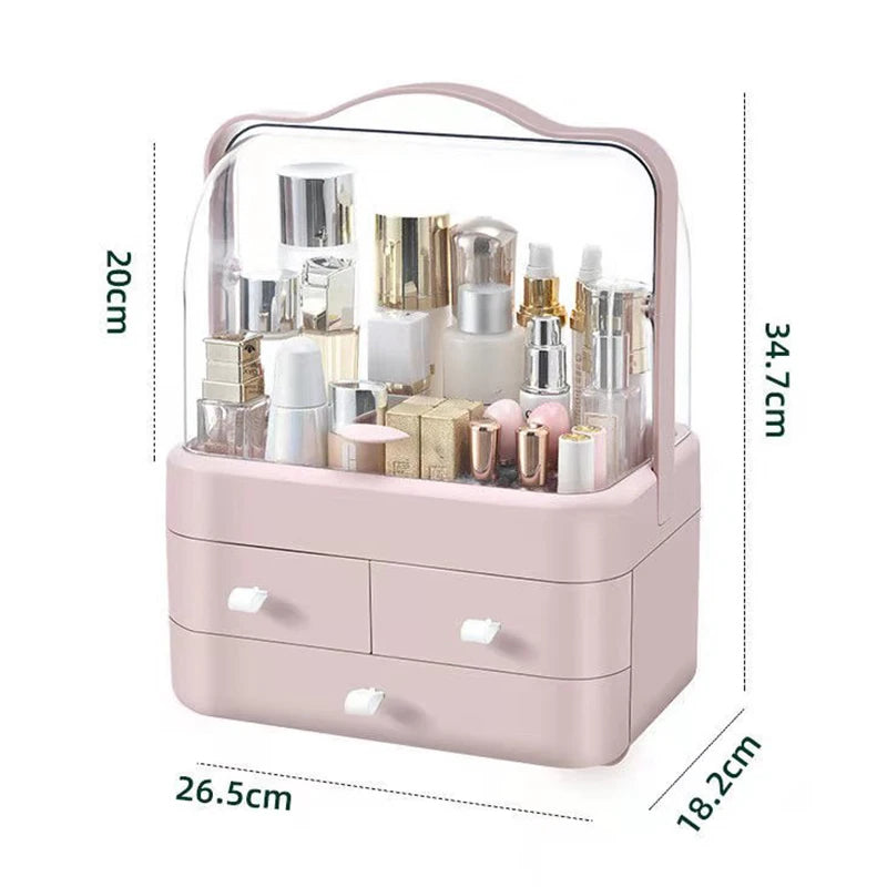 Makeup Organizer with Handle & Drawers