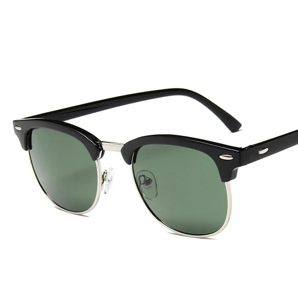 Cruz Retro Clubmaster Sunglasses – Classic Black Frame with UV Lenses