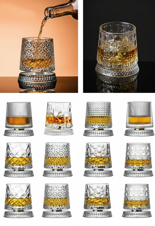 Belmont Rotating Whisky Glass Set – 2 Piece 300 ml