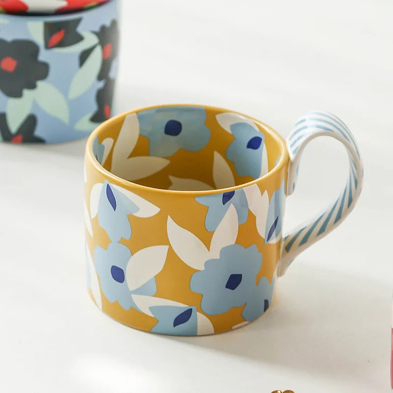 Floral Ceramic Mug – Large Coffee, Tea & Breakfast Mug