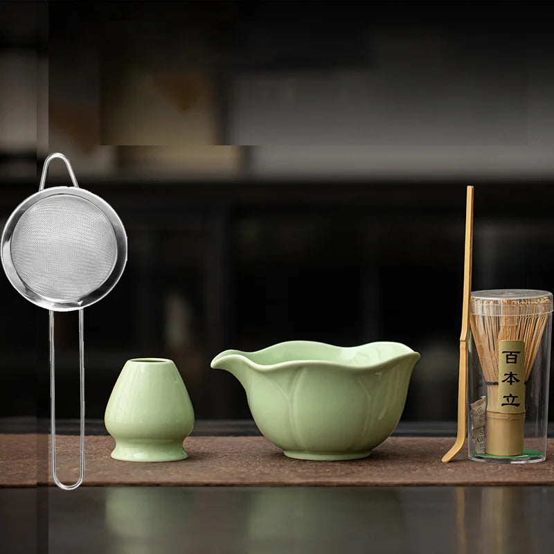 Hasu Lotus Matcha Tea Set – Japanese-Style Lotus Matcha Bowl Set with Traditional Matcha Accessories