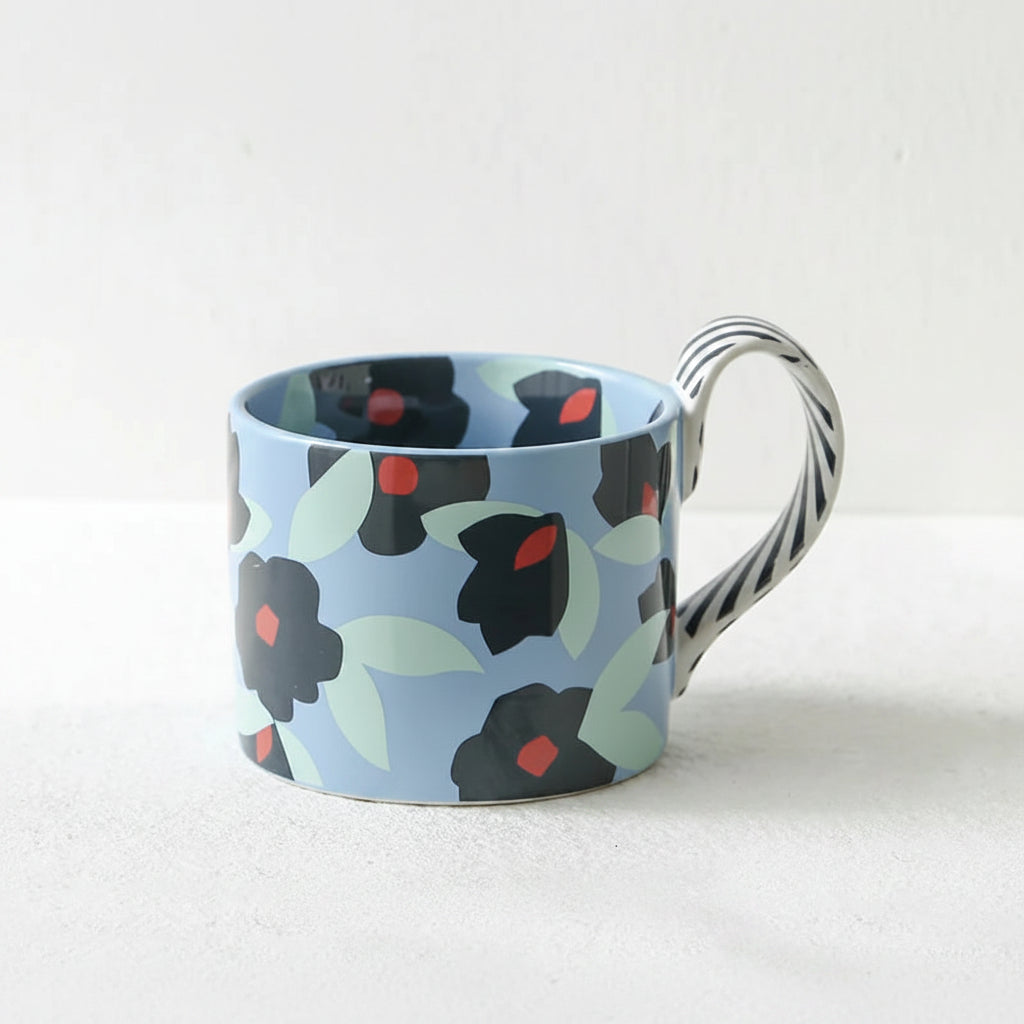 Floral Ceramic Mug – Large Coffee, Tea & Breakfast Mug