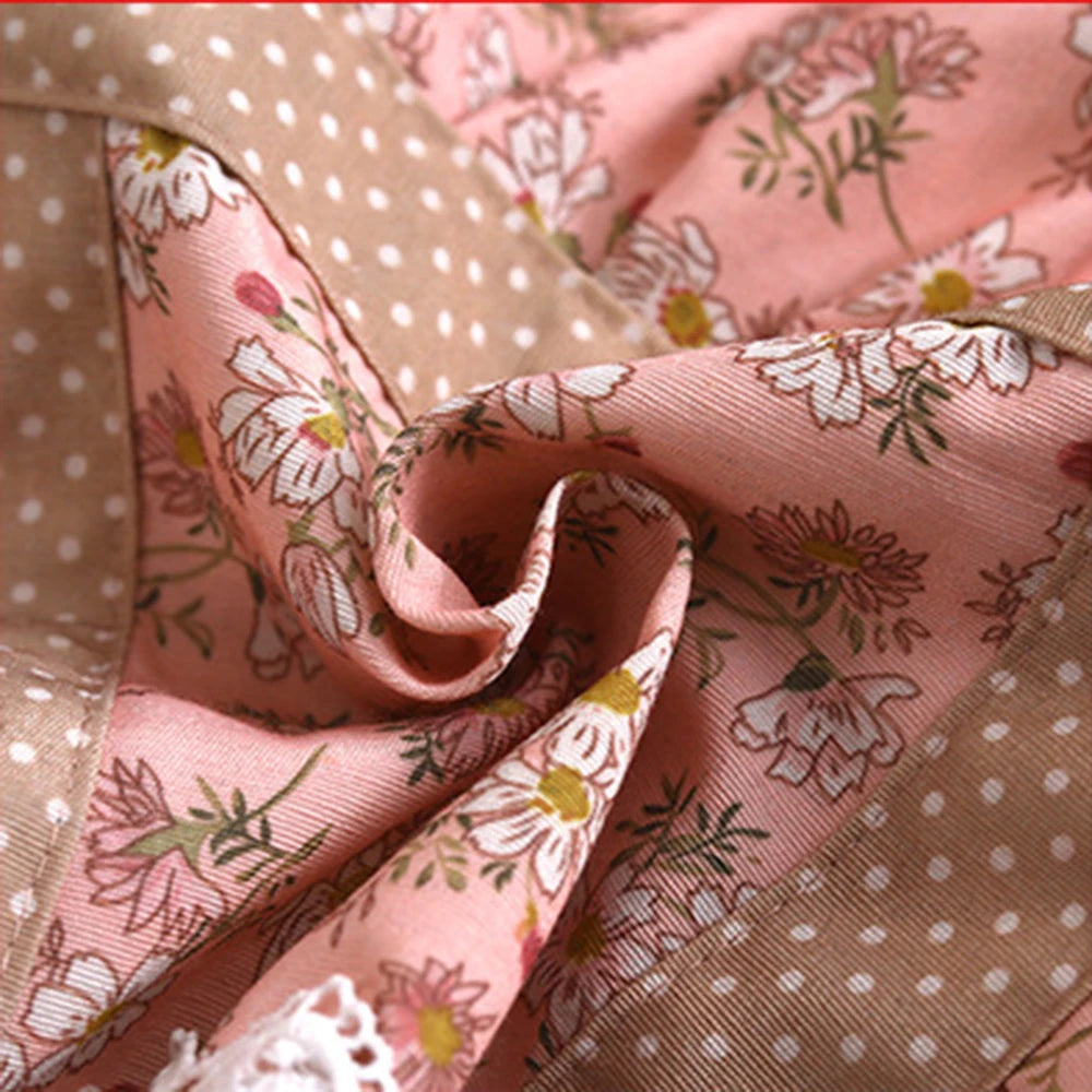 Floral Ruffle Kitchen Apron with Pocket – 1 Piece Adjustable Cooking & Baking Aprons for Women in Pink, Green Or Blue
