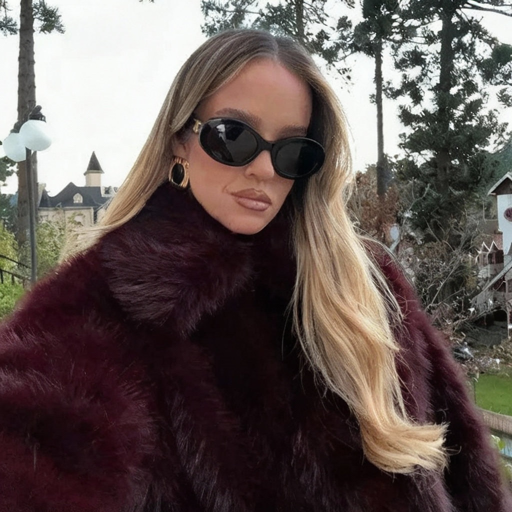 Velanna Plush Faux Fur Cropped Jacket – Women’s Luxury Winter Coat for Daywear & Partywear