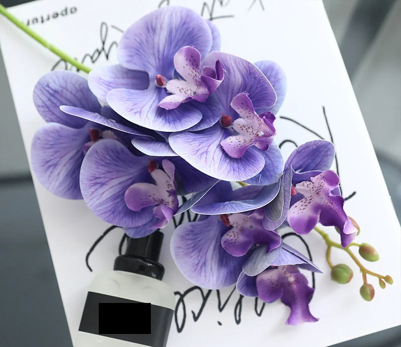 Orchid Bloom Stem – Faux Orchid Flower Branch for Vase Arrangements, Bouquets and Home Décor