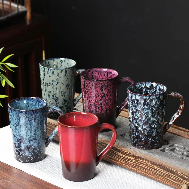 Marquina Style Coffee and Tea Mug – Textured Ceramic Cup 380ml Signature Drinkware