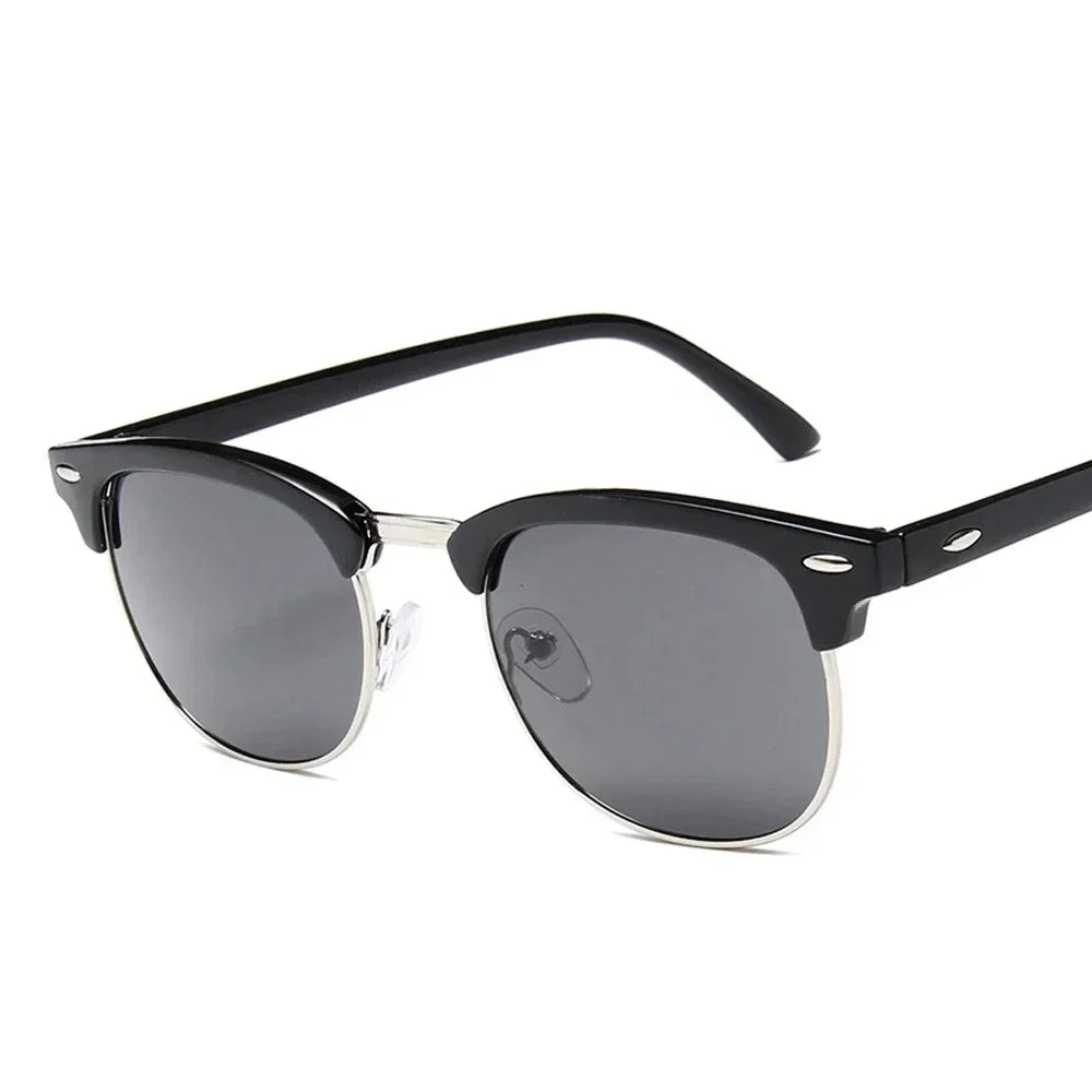 Cruz Retro Clubmaster Sunglasses – Classic Black Frame with UV Lenses