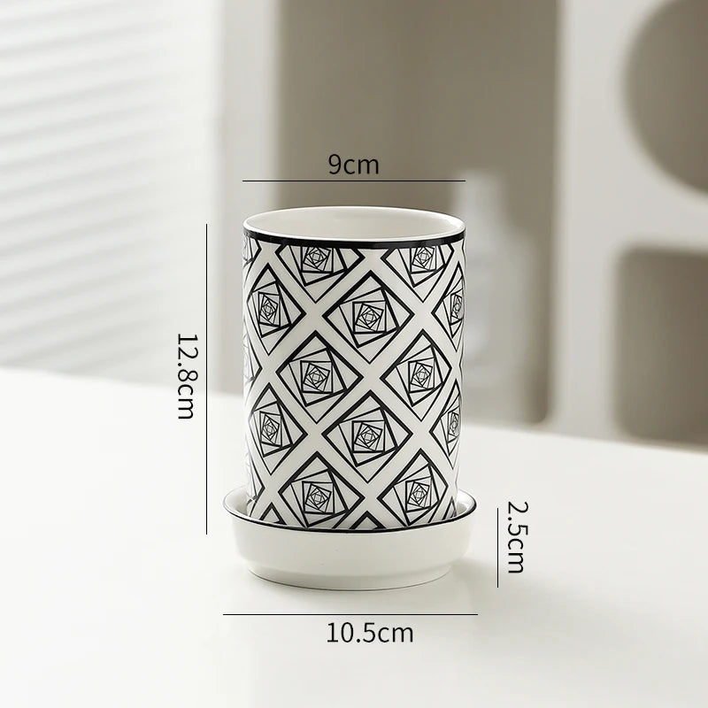 Elements Ceramic Utensil Holder – Kitchen Cutlery Caddy with Drain Base, Chopstick Holder, Countertop Storage Pot