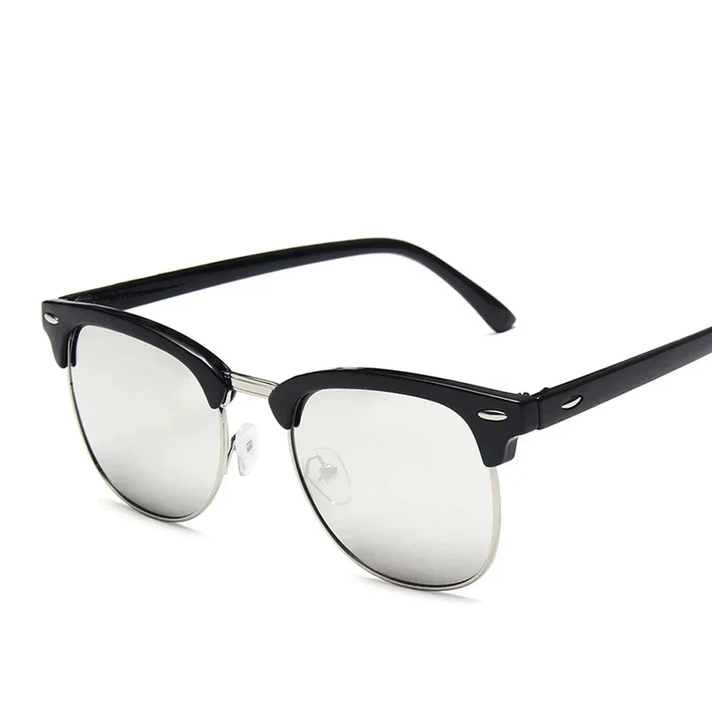 Cruz Retro Clubmaster Sunglasses – Classic Black Frame with UV Lenses