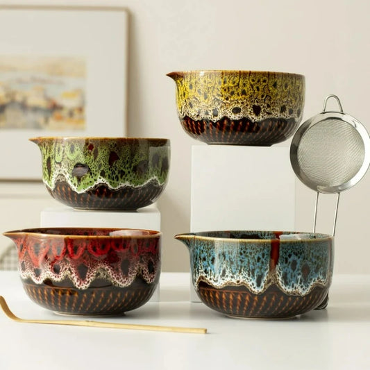 Aemori Japanese-Style Matcha Tea Set – 5 or 7 Piece Matcha Gift Set with Bamboo Whisk, Bowl and Accessories