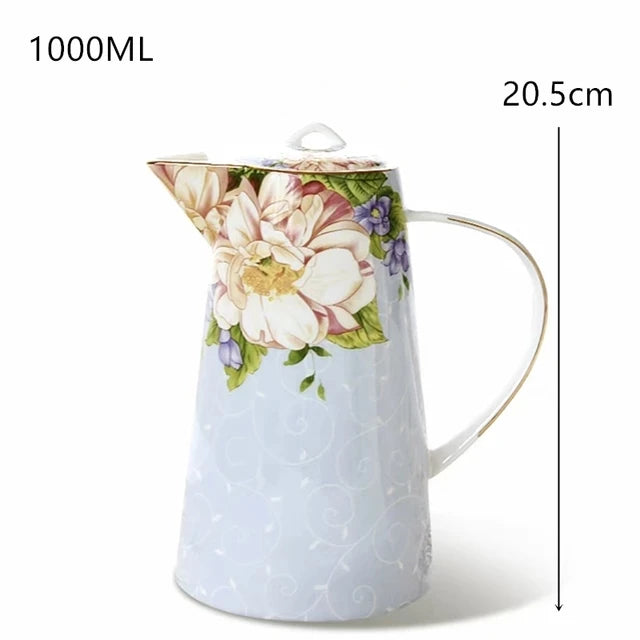 English Garden Ceramic Tea Set Collection – Afternoon Tea Cups, Saucers, Mugs & Teapots with Floral Design