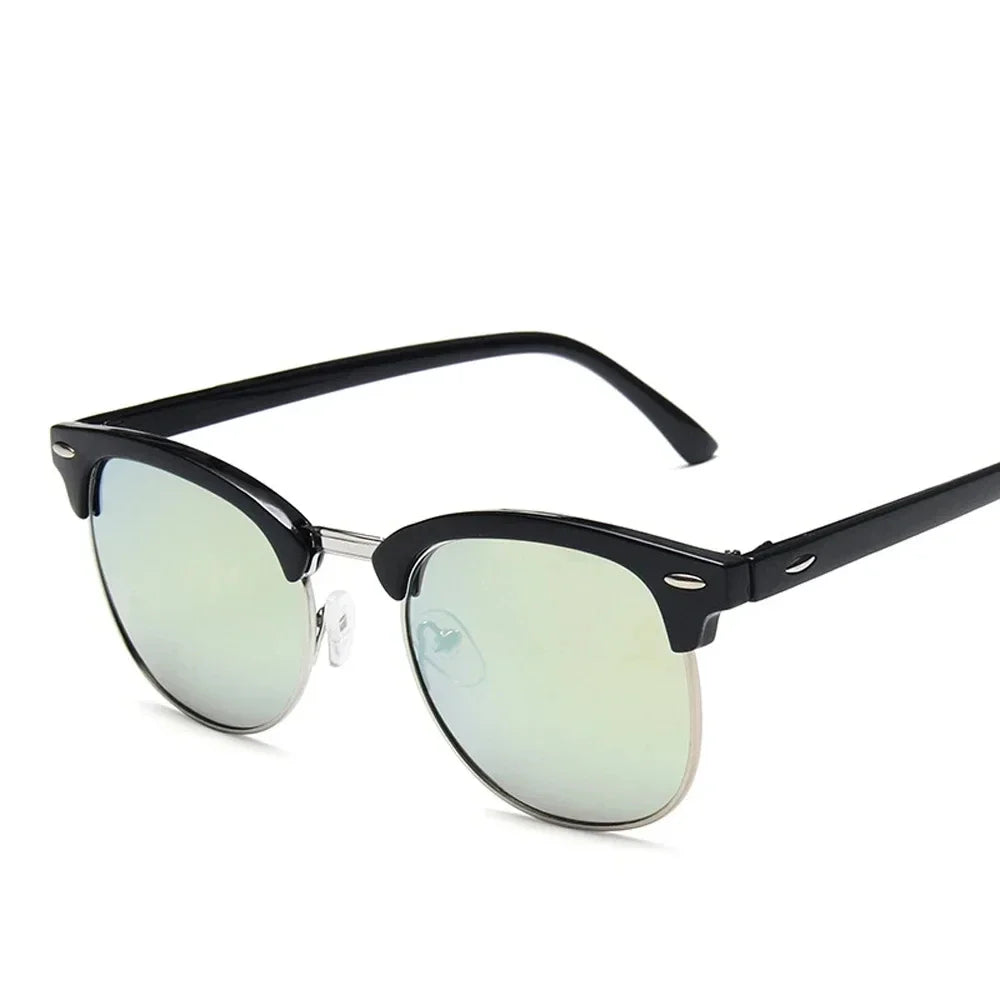Cruz Retro Clubmaster Sunglasses – Classic Black Frame with UV Lenses